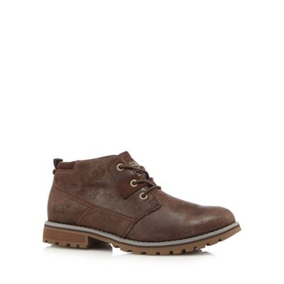 Dark brown leather 'Harold' Chukka boots